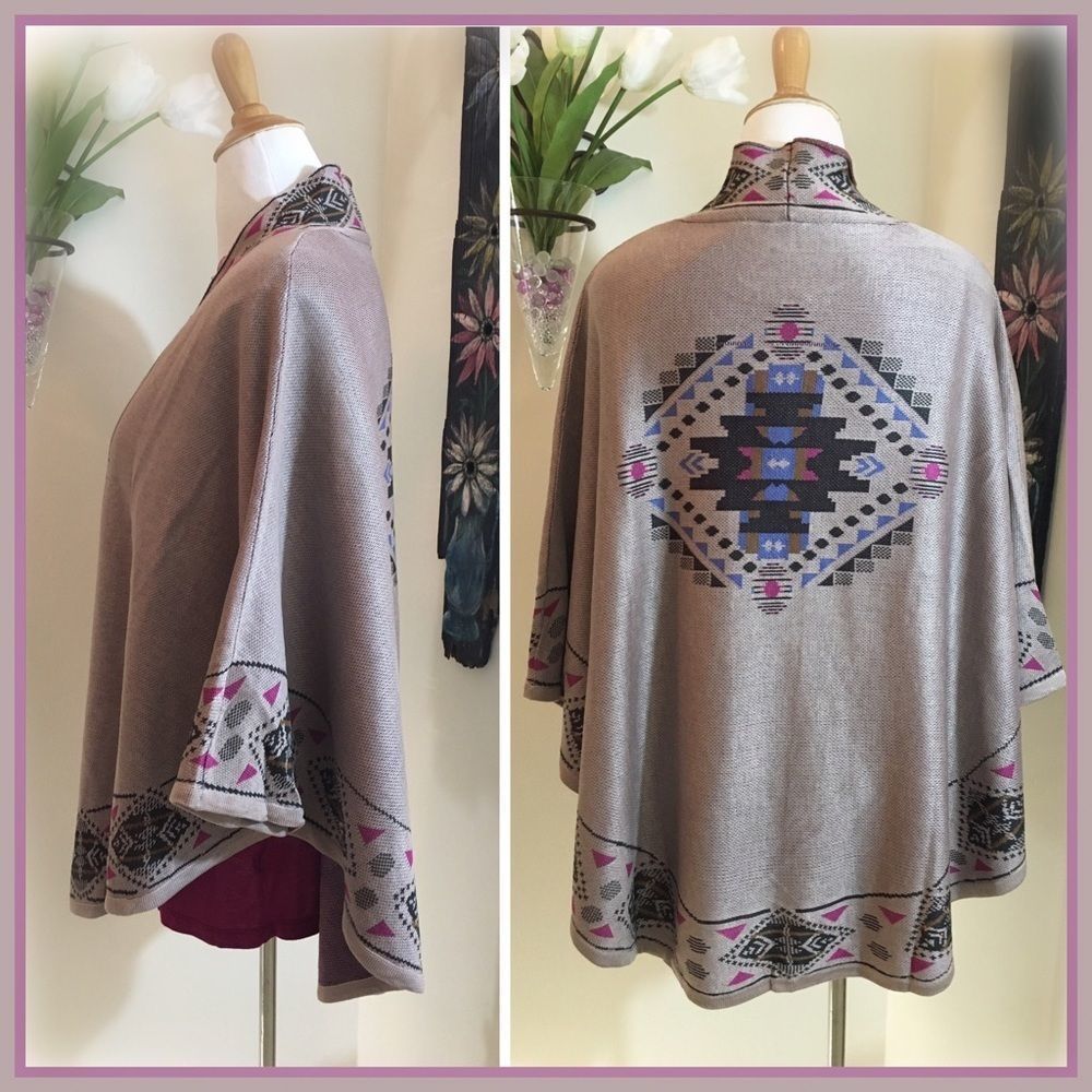 Grey & Mauve Southwestern Flutter Cardigan - image 2